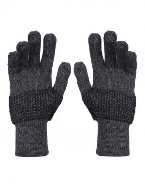 Pure Wool Hand Gloves Designer Dark Grey