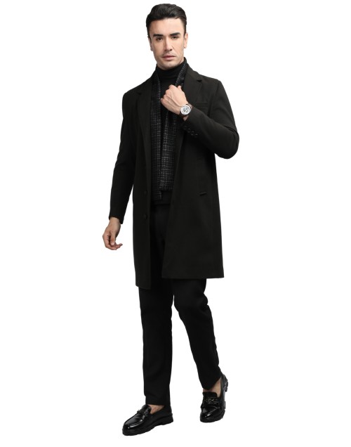 Men long length Coat Black Color