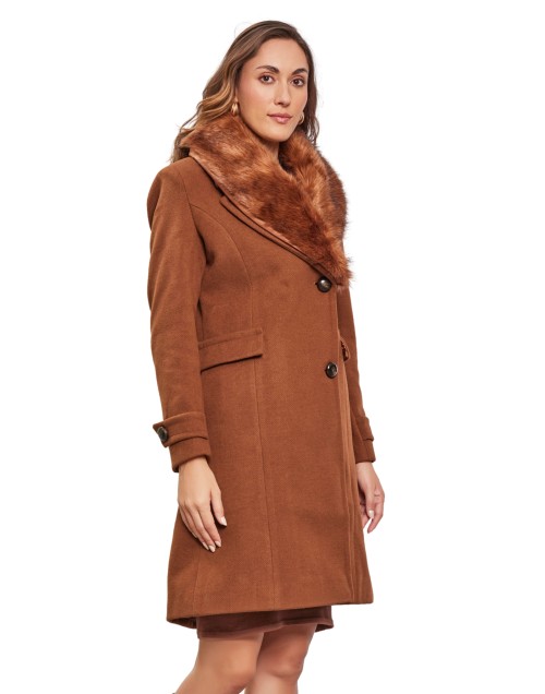 Women  Coat Cinnamon Color