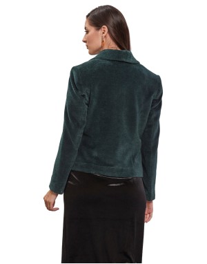 Women Cordroy Coat Green Color